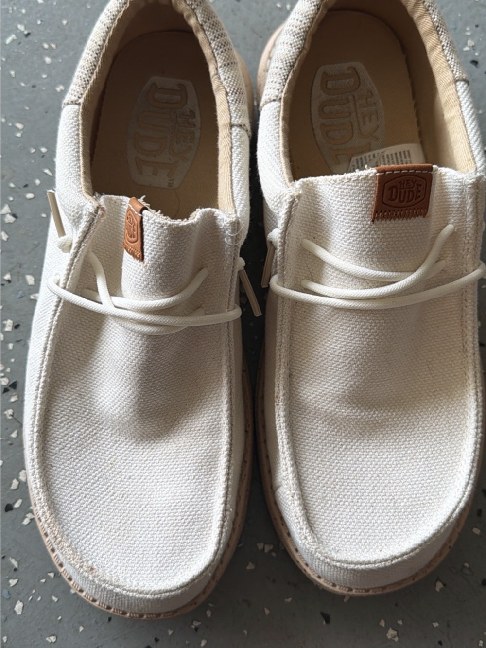 Hey Dude Men’s Off-White Canvas Slip-On Loafers